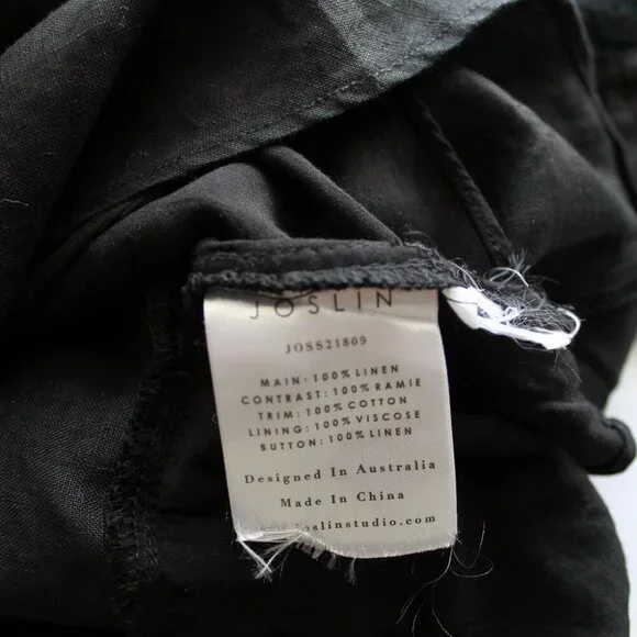 Joslin Net Sustain Ellie Crochet-Trimmed Ruffled Linen Dress Black / Size 10 - Picture 8 of 8